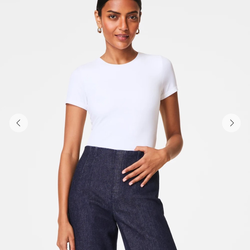 SPANX White Short Sleeve Tee